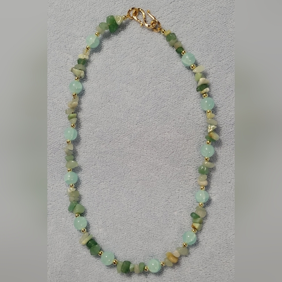 Artisan Jewelry - Gorgeous Aventurine and Amazonite Beaded Necklace